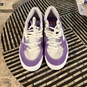 Vans Purple and White Low-Top Sneakers